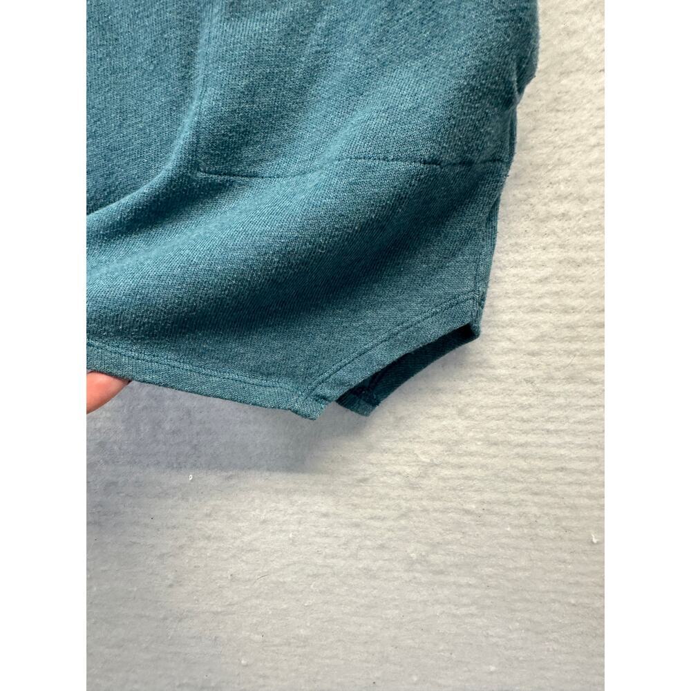 Pure Jill Teal Blue Cowl Neck Oversized Poncho Sweater XL Petite Pockets Knit - Picture 8 of 8